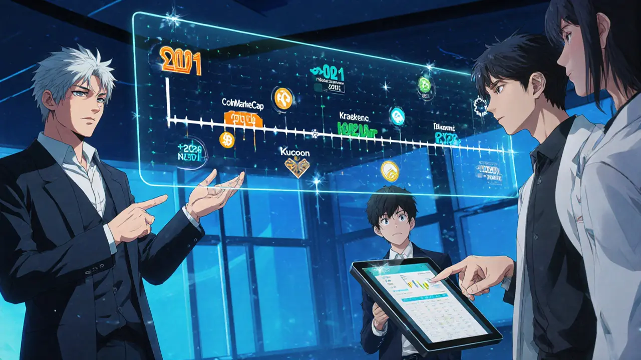 Tableau animé montrant les campagnes d'airdrop APENFT de 2021 à 2025.