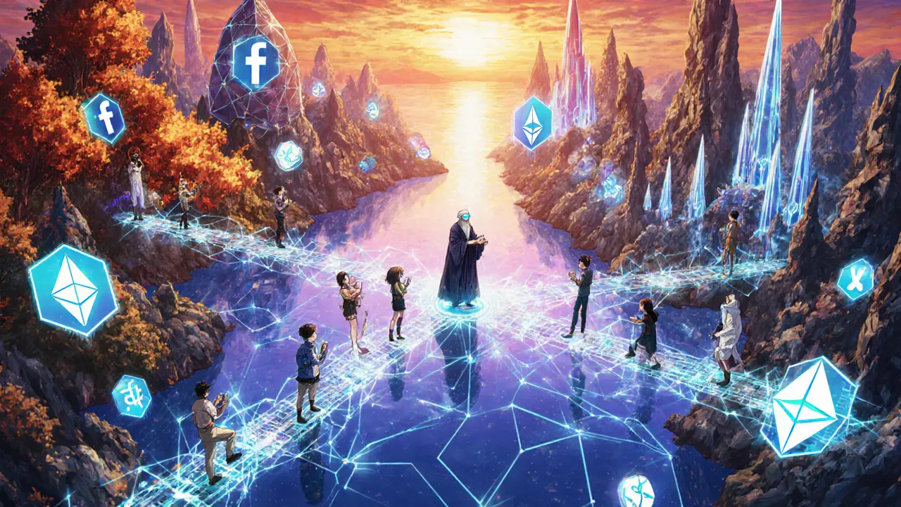 Des blockchains différentes se connectent via des ponts énergétiques pour un échange décentralisé.