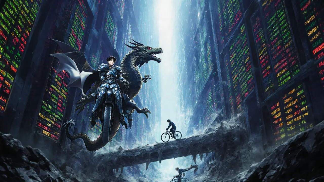 Des traders institutionnels avancent sur une autoroute de liquidité alors que des traders isolés traversent des ponts fragiles de tokens peu liquides.