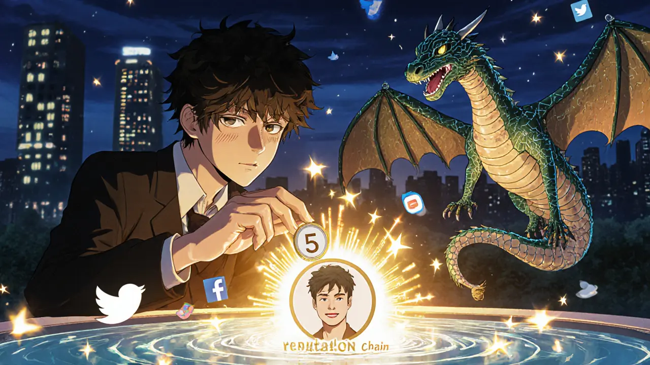 Un étudiant investit 5 € dans la réputation d&#039;un influenceur, transformée en tokens brillants.