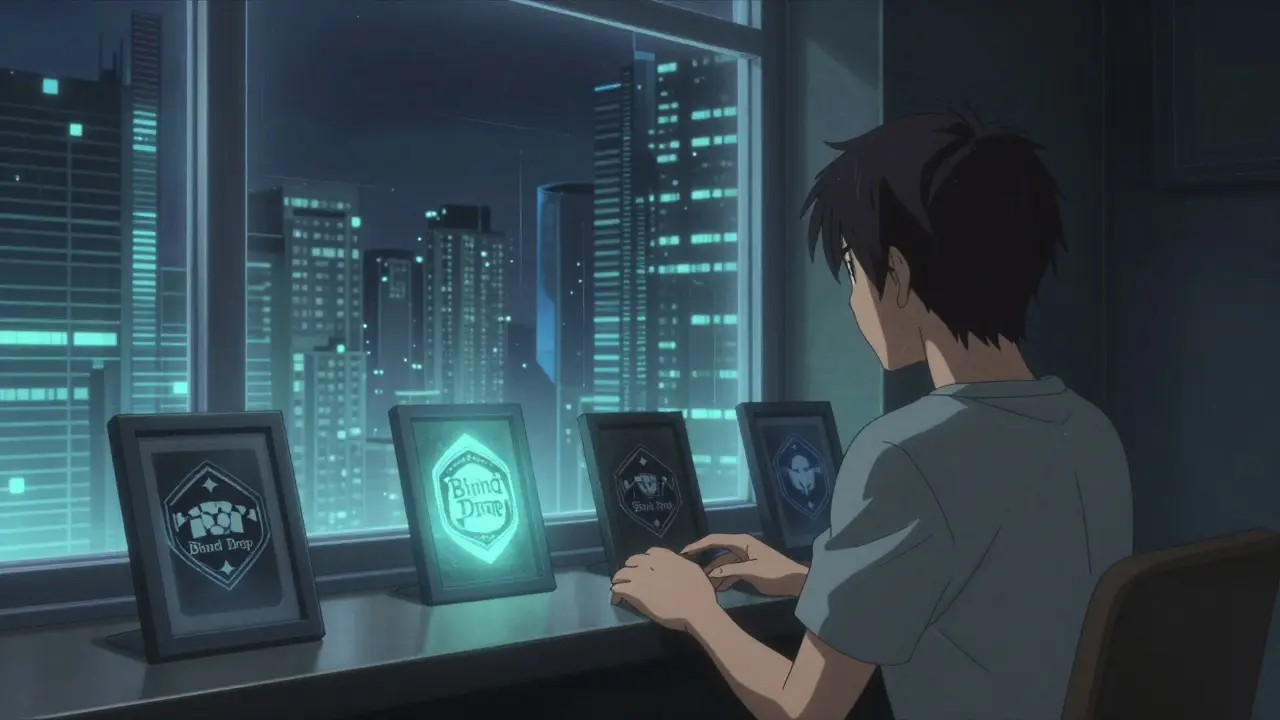 Un collectionneur contemple ses NFT TopGoal dans une pièce silencieuse.