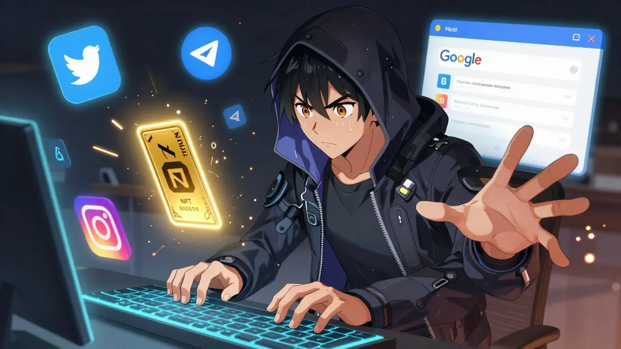 Un jeune participant reçoit un NFT après avoir rempli un formulaire numérique.