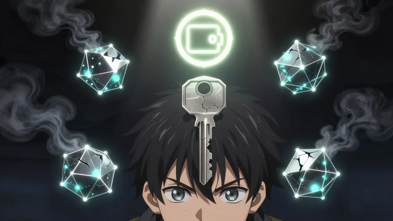 Une clé numérique fissurée entourée de validateurs détruits, avec un symbole Chainlink CCIP qui brille en sécurité.