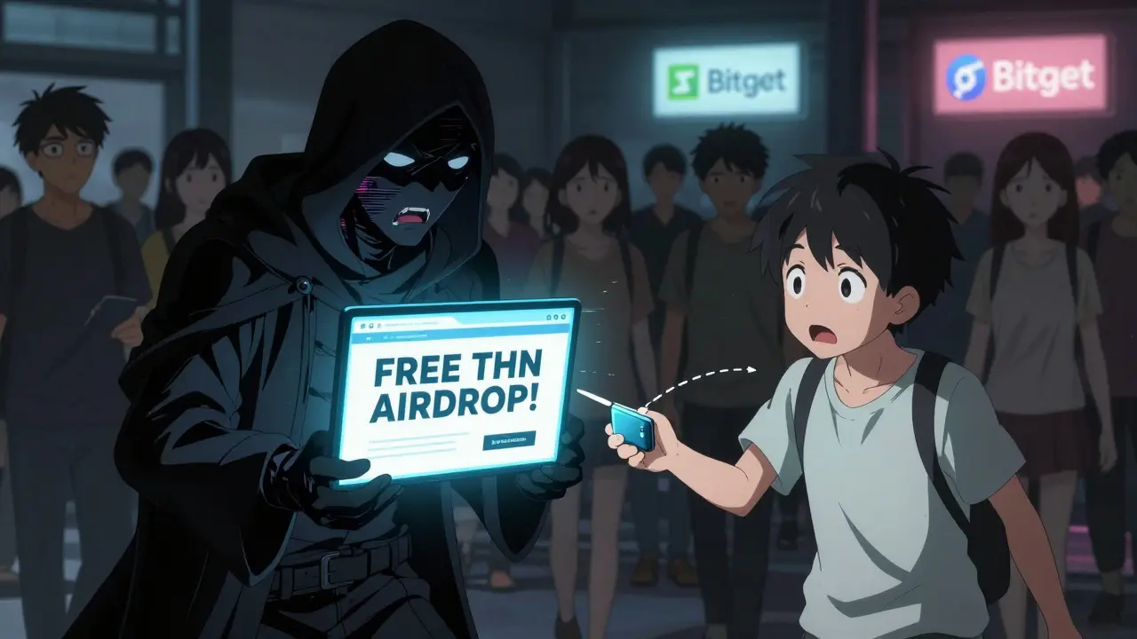 Un escroc masqué tente de tromper un adolescent qui va connecter son portefeuille crypto à un site de phishing.