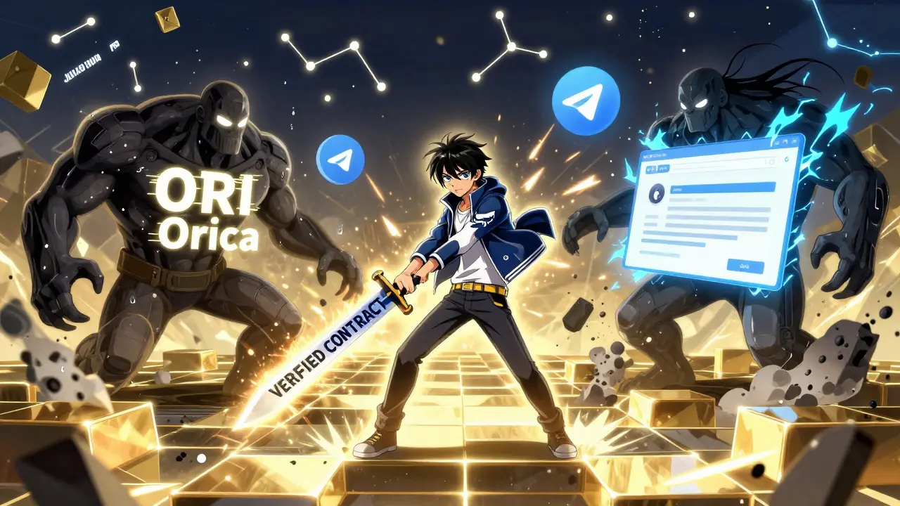 Bataille épique sur la blockchain : le héros Orca combat des escrocs sous forme de monstres en style shounen.