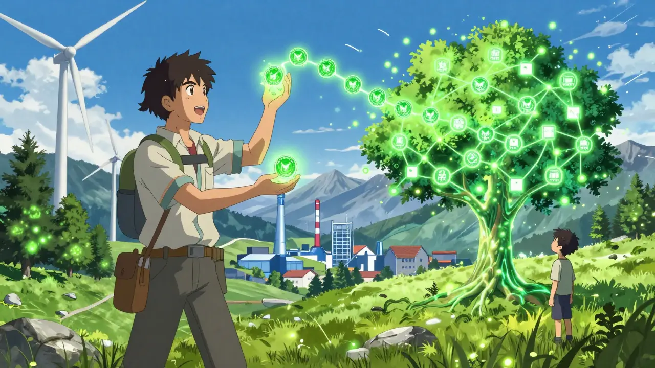 Un agriculteur transforme la capture de carbone en jetons numériques qui se connectent à une chaîne de lumière.