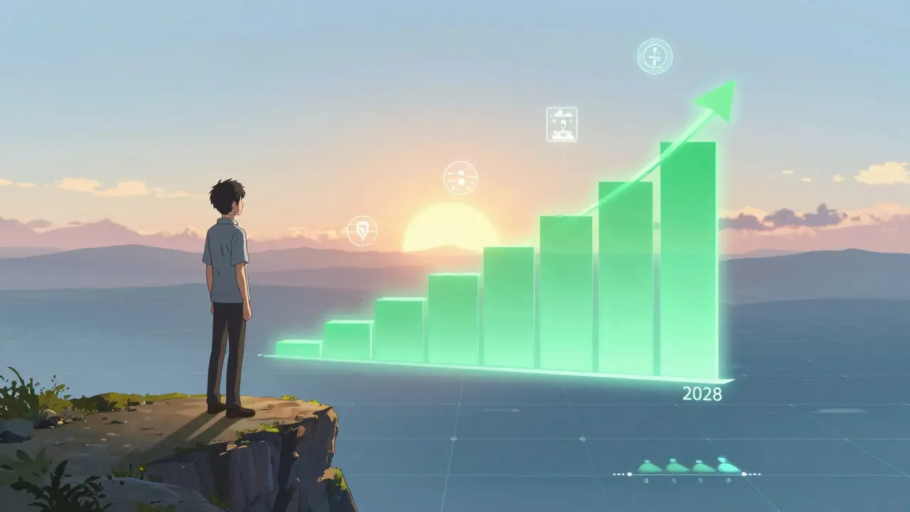 Analyse du marché montrant une croissance stable et modeste du token jusqu'en 2028