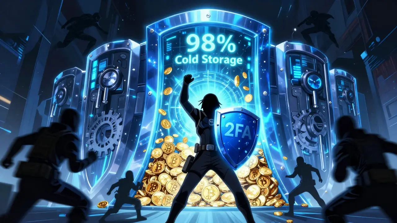 Forteresse numérique protégeant les fonds crypto avec authentification à deux facteurs