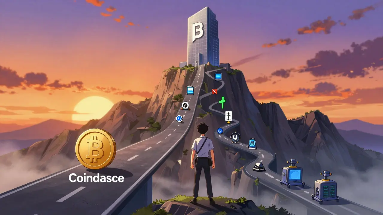 Un chemin complexe vers le trading avancé comparé à une route simple pour débutants.