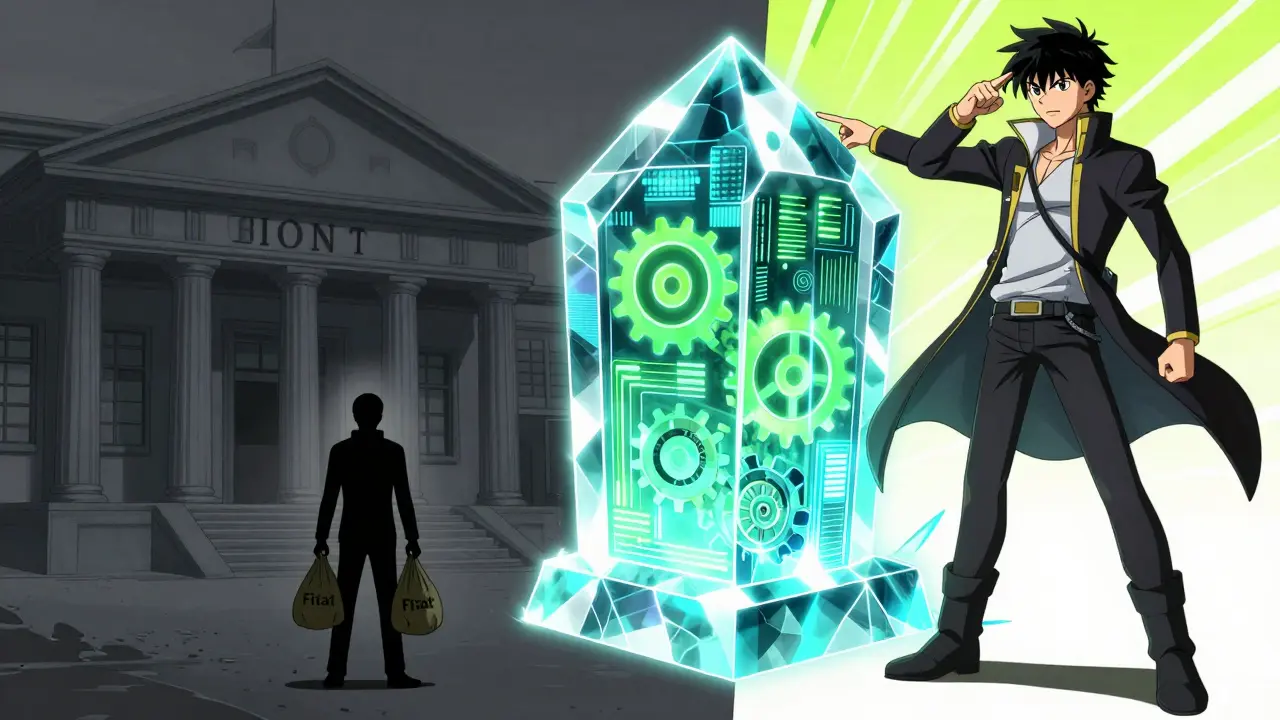 Comparaison visuelle entre banque traditionnelle et protocole transparent