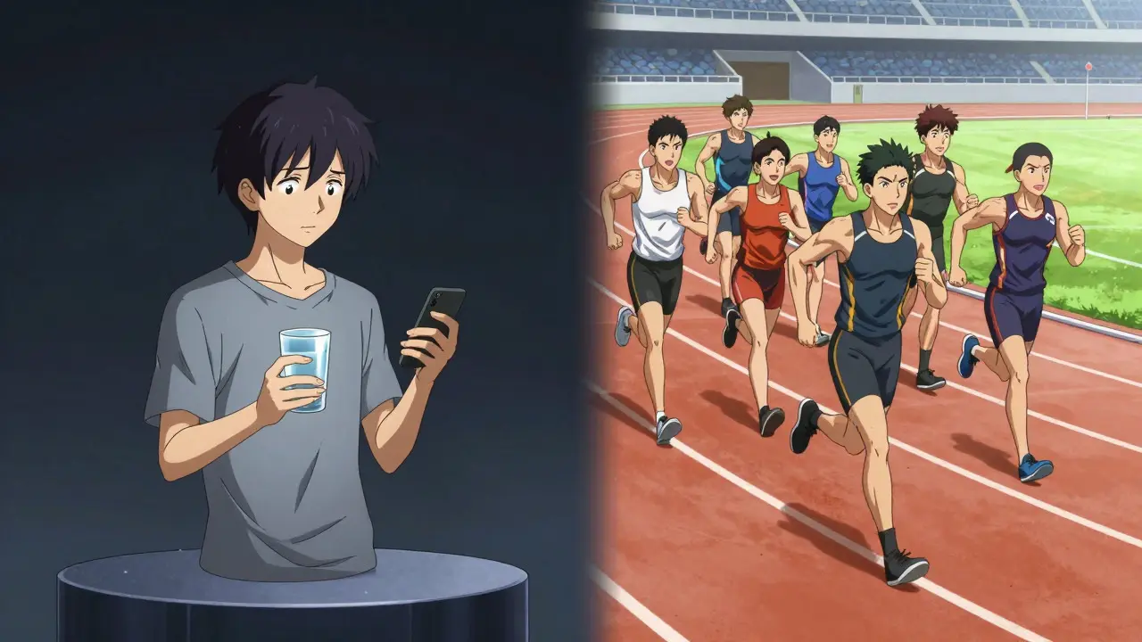 Comparaison anime entre un utilisateur isolé et une équipe sportive confiante