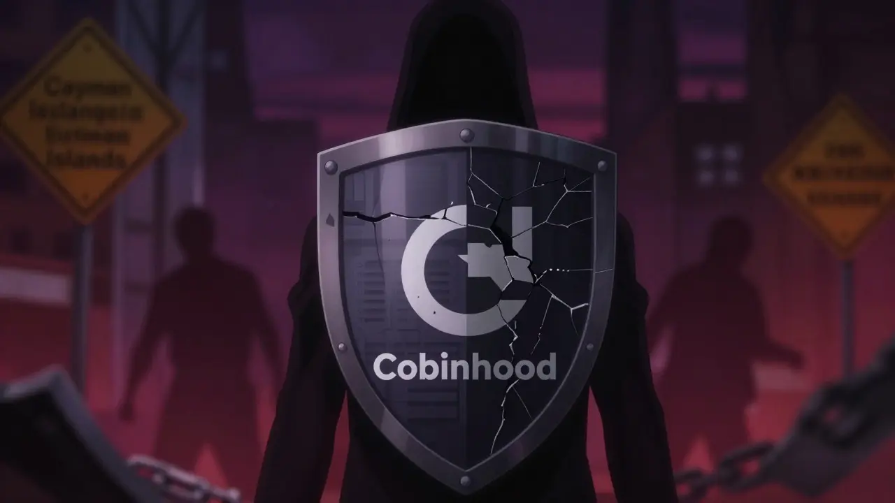Scène sombre anime avec un bouclier fissuré évoquant les risques de sécurité et la réputation