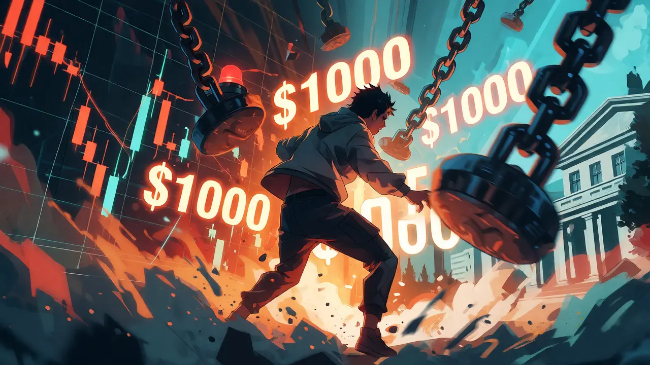Combat contre les amendes et la volatilité des cryptos en style manga.