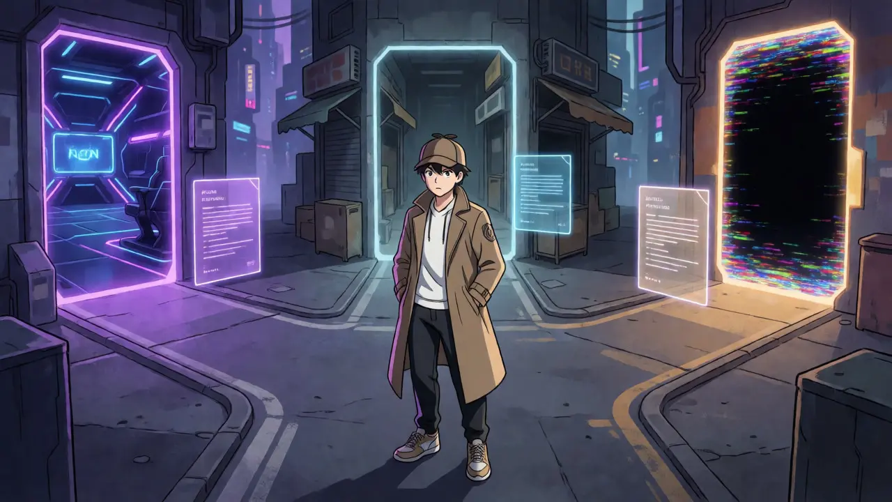 Détective anime face à trois chemins confus pour les tokens ACE sur la blockchain
