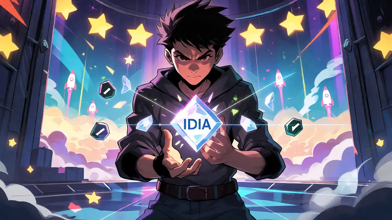 Un protagoniste anime utilise le jeton IDIA pour débloquer l'accès aux futures opportunités de lancement.